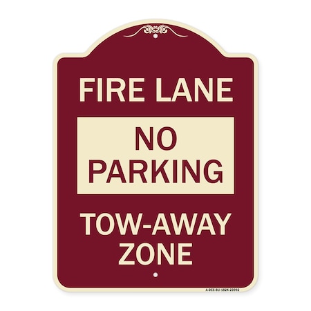 Fire Lane No Parking Tow-Away Zone Heavy-Gauge Aluminum Architectural Sign